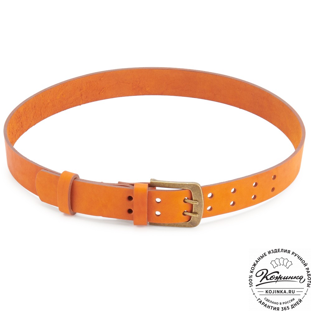 Кожаный мужской ремень "Адам Нью" (рыжий)